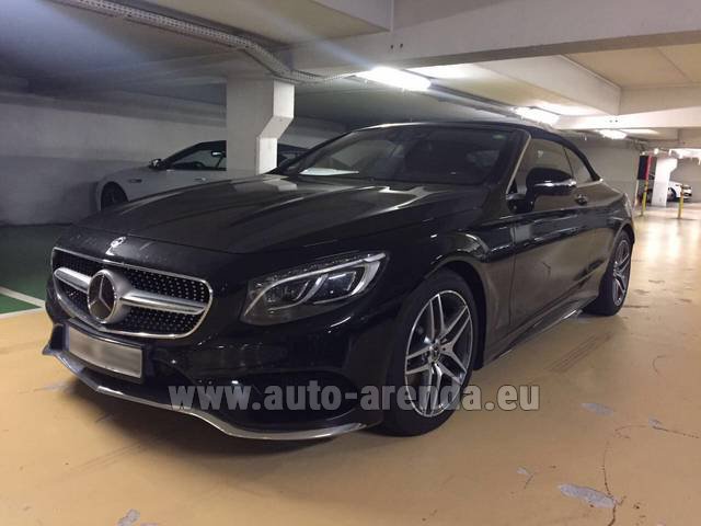 Rental Mercedes-Benz S 500 Cabrio Black in the Nice airport